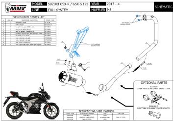 Mivv MK3 RVS Black Compleet Uitlaatsysteem zonder E-keur Suzuki GSX-S 125 2017 > 2020