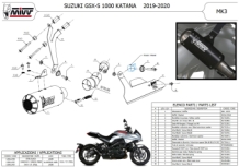 Mivv MK3 RVS Slip-on Einddemper met E-keur Suzuki GSX-S 1000 Katana 2019 - 2024