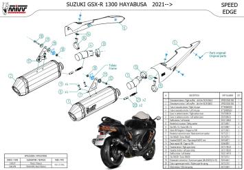Mivv Speed Edge Titanium Black EInddemper Paar (L+R) met E-keur Suzuki GSX-R 1300 Hayabusa 2025 -2026