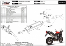Mivv Suono RVS Black Slip-on Einddemper met E-keur TRIUMPH Tiger 800 XC / XR / XRX / XCX / XRT / XCA 2011 > 2016
