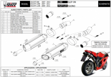Mivv Suono RVS Black Dubbele Einddemper (L+R) met E-keur Ducati 1098 2007 > 2011