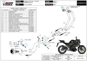 Mivv MK3 RVS Black Compleet Uitlaatsysteem zonder E-keur Yamaha MT03 2016 > 2024
