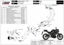 Mivv MK3 RVS Compleet Uitlaatsysteem zonder E-keur Yamaha MT03 2016 > 2022
