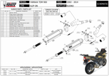 Mivv Suono RVS Black dubbele Slip-on Einddemper (R+L) met E-keur Yamaha TDM 900 2002 > 2014