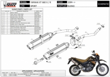 Mivv Suono RVS dubbele Slip-on Einddemper (L+R) met E-keur Yamaha XT 660 X/R 2004 > 2016