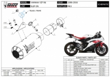 Mivv MK3 RVS Einddemper met E-keur Yamaha YZF R6 2006 > 2016