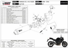 Mivv GP RVS Black Slip-on Einddemper met E-keur Yamaha FZ1 / Fazer 2006 > 2016