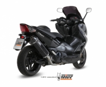 Mivv Speed Edge RVS Black Compleet 2in1 Uitlaatsysteem met E-keur Yamaha T-MAX 500 2008 > 2011