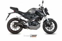 Mivv Suono RVS Black Compleet 1in1 Uitlaatsysteem met E-keur Yamaha MT-125 2015 > 2019