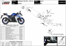 Mivv GP Carbon Slip-on Einddemper met E-keur Yamaha YZF R25 2015 > 2022