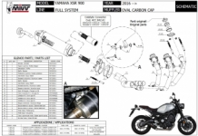 Mivv Oval Carbon met Carbon Endcap Compleet 3-1 Uitlaatsysteem met E-keur Yamaha XSR 900 2016 > 2022