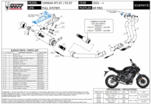 Mivv GP Pro RVS Black High Mount Compleet Uitlaatsysteem met E-keur Yamaha MT-07 2021 > 2022