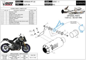 Mivv MK3 Carbon Einddemper met E-keur Yamaha MT-10 / FZ-10 2016 > 2022