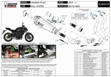 Mivv Delta Race RVS Black Compleet 2-1 Uitlaatsysteem met E-keur Yamaha MT07 2021 > 2023