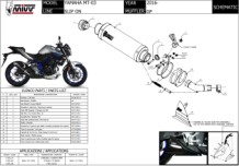 Mivv GP Carbon Slip-on Einddemper met E-keur Yamaha MT-03 2016 > 2024