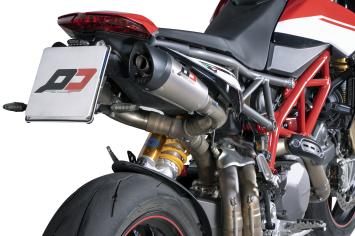QD Gunshot Twin Titanium Einddemper Underseat Set (L+R) met E-keur Ducati Hypermotard 950 2019 - 2020