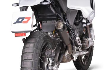 QD Tri-Cone Titanium Slip-on Einddemper met E-keur Ducati Desert X 2022 - 2024