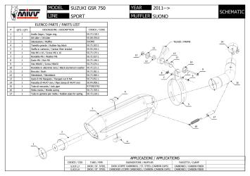 Mivv Suono RVS Slip-on Einddemper met E-keur Suzuki GSR 750 2011 > 2016