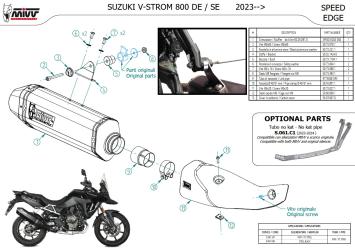 Mivv Speed Edge RVS Black Einddemper met E-keur Suzuki V-Strom 800 SE / DE 2023 - 2026