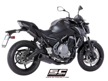 SC-Project Volledig 2-1 RVS Uitlaatsysteem Met SC1-R GT Titanium Matt Black Einddemper Euro4 Gekeurd KAWASAKI Z 650 2017 - 2019