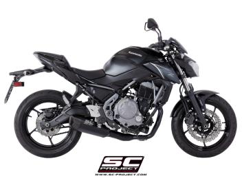 SC-Project Volledig 2-1 RVS Uitlaatsysteem Met SC1-R GT Titanium Matt Black Einddemper Euro4 Gekeurd KAWASAKI Z 650 2017 - 2019