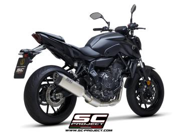 SC-Project Volledig 2-1 RVS Uitlaatsysteem Met SC1-S Titanium Einddemper Euro5 Gekeurd YAMAHA MT-07 2021 - 2024