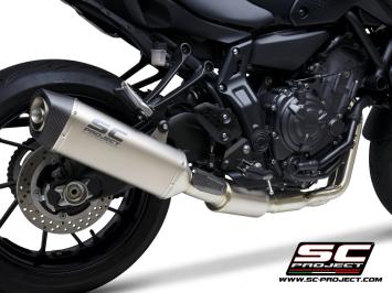 SC-Project Volledig 2-1 RVS Uitlaatsysteem Met SC1-S Titanium Einddemper Euro5 Gekeurd YAMAHA MT-07 2021 - 2024