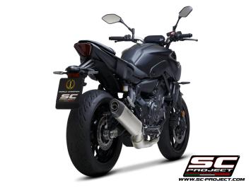 SC-Project Volledig 2-1 RVS Uitlaatsysteem Met SC1-S Titanium Einddemper Euro5 Gekeurd YAMAHA MT-07 2021 - 2024