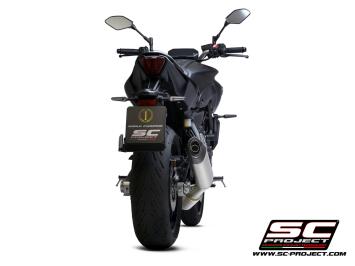 SC-Project Volledig 2-1 RVS Uitlaatsysteem Met SC1-S Titanium Einddemper Euro5 Gekeurd YAMAHA MT-07 2021 - 2024