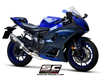 SC-Project Volledig 2-1 RVS Uitlaatsysteem Met SC1-S Carbon Einddemper Euro5 Gekeurd YAMAHA YZF R7 2021 - 2024