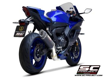 SC-Project Volledig 2-1 RVS Uitlaatsysteem Met SC1-S Carbon Einddemper Euro5 Gekeurd YAMAHA YZF R7 2021 - 2024