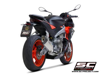 SC-Project Volledig 2-1 RVS Uitlaatsysteem Met SC1-R Titanium Einddemper Zonder E-keur APRILIA TUONO 660 2021 - 2024