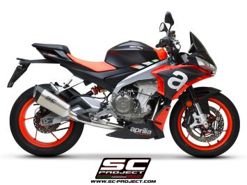 SC-Project Volledig 2-1 RVS Uitlaatsysteem Met SC1-R Titanium Einddemper Zonder E-keur APRILIA TUONO 660 2021 - 2024