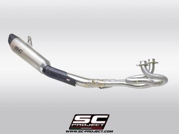 SC-Project Volledig 2-1 RVS Uitlaatsysteem Met SC1-R Titanium Einddemper Zonder E-keur YAMAHA T-MAX 560 2022 - 2024