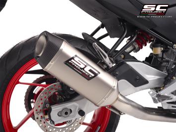 SC-Project Volledig 2-1 RVS Uitlaatsysteem Met SC1-S Titanium Einddemper Zonder E-keur APRILIA RS 457 2024 - 2025