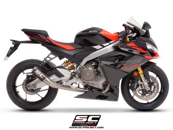 SC-Project Volledig 2-1 Titanium Uitlaatsysteem Met CR-T Carbon Einddemper Zonder E-keur APRILIA RS 660 2025