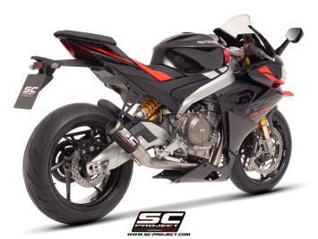 SC-Project Volledig 2-1 Titanium Uitlaatsysteem Met CR-T Carbon Einddemper Zonder E-keur APRILIA RS 660 2025