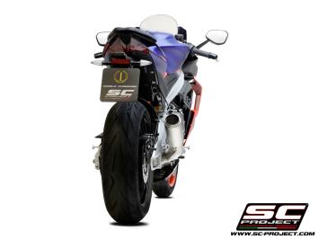 SC-Project Volledig 2-1 Titanium Uitlaatsysteem Met CR-T Titanium Einddemper Zonder E-keur APRILIA RS 660 2020 - 2024