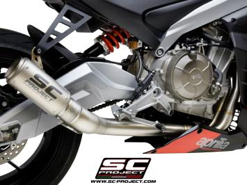 SC-Project Volledig 2-1 Titanium Uitlaatsysteem Met CR-T Titanium Einddemper Zonder E-keur APRILIA RS 660 2020 - 2024