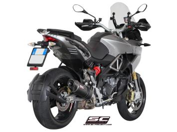 SC-Project Oval Carbon Slip-On Einddemper Met E-keur APRILIA CAPONORD 1200 2013 - 2016