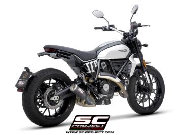 SC-Project CR-T Carbon With Stoneguard Grid Slip-On Einddemper Euro5 Gekeurd DUCATI SCRAMBLER 800 2023 - 2024