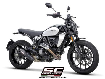 SC-Project CR-T Carbon With Stoneguard Grid Slip-On Einddemper Euro5 Gekeurd DUCATI SCRAMBLER 800 2023 - 2024