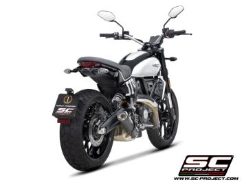 SC-Project CR-T Carbon With Stoneguard Grid Slip-On Einddemper Euro5 Gekeurd DUCATI SCRAMBLER 800 2023 - 2024