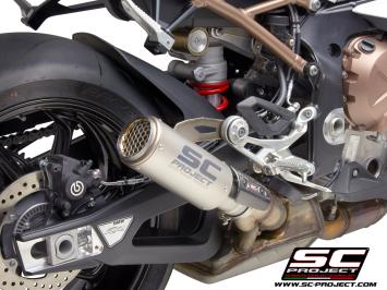 SC-Project CR-T Titanium With Stoneguard Grid Slip-On Einddemper Zonder E-keur BMW S 1000 RR 2019 - 2020