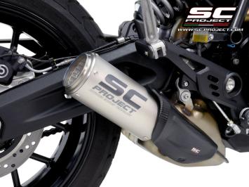 SC-Project CR-T Titanium With Stoneguard Grid Slip-On Einddemper Euro5 Gekeurd DUCATI SCRAMBLER 800 2023 - 2024
