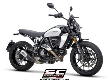 SC-Project CR-T Titanium With Stoneguard Grid Slip-On Einddemper Euro5 Gekeurd DUCATI SCRAMBLER 800 2023 - 2024