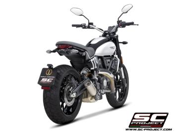 SC-Project CR-T Titanium With Stoneguard Grid Slip-On Einddemper Euro5 Gekeurd DUCATI SCRAMBLER 800 2023 - 2024