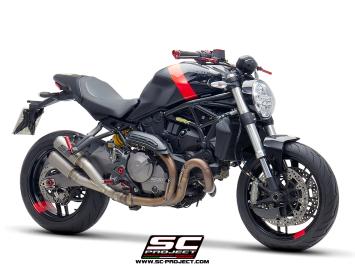 SC-Project CR-T Dual Titanium Einddemper zonder E-keur Ducati Monster 821 2018 - 2020