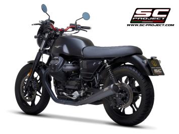 SC-Project Dubbele Conico 70s RVS Matt Black Slip-On Einddemper Euro4 Gekeurd MOTO GUZZI V7 III 2017 - 2020