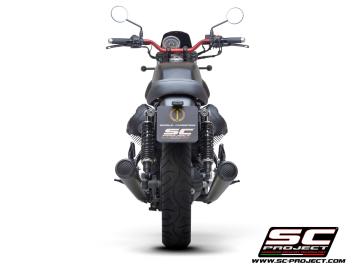 SC-Project Dubbele Conico 70s RVS Matt Black Slip-On Einddemper Euro4 Gekeurd MOTO GUZZI V7 III 2017 - 2020